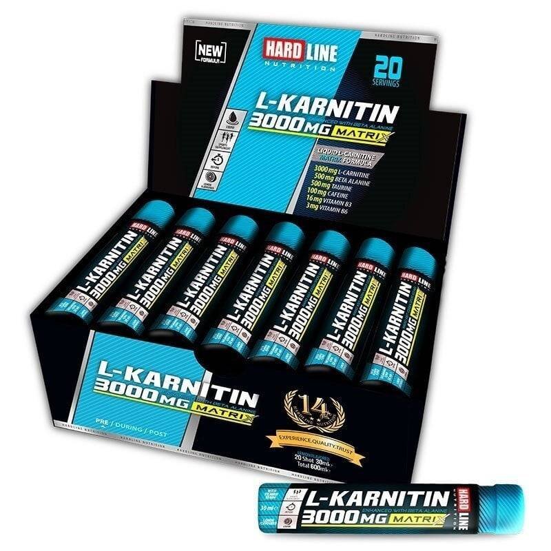 Hardline L-Karnitin Matrix 3000 Mg. 20 Ampül